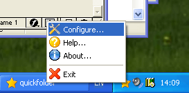 Quick Folders command popup menu
